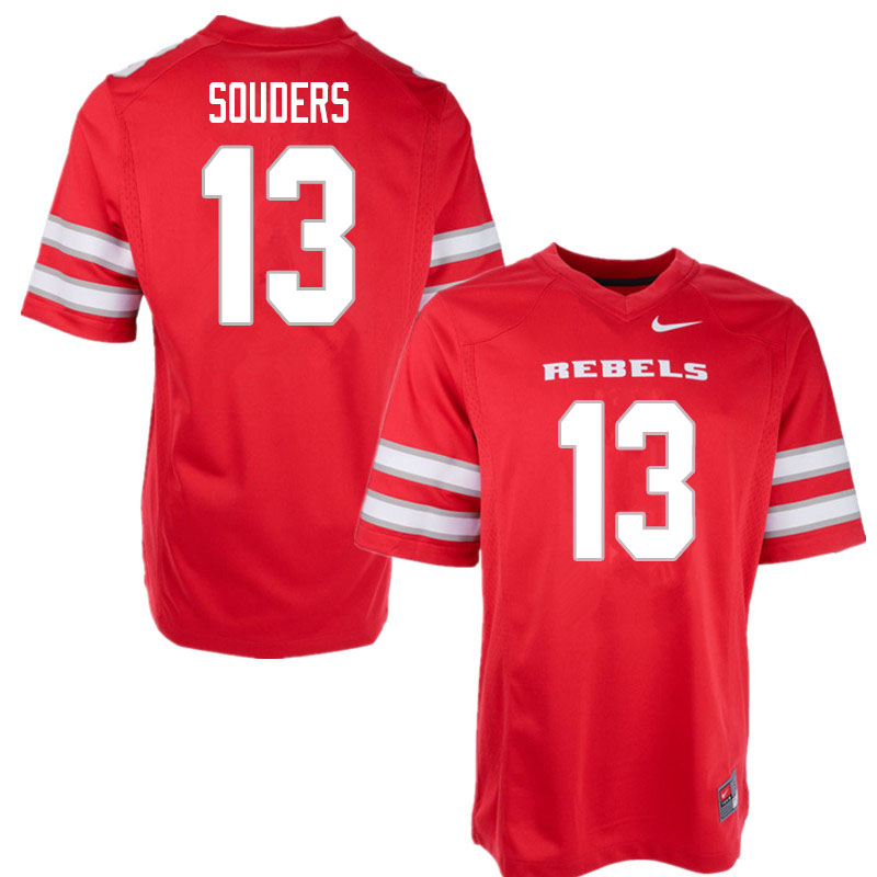 Men #13 Kalvin Souders UNLV Rebels College Football Jerseys Sale-Red